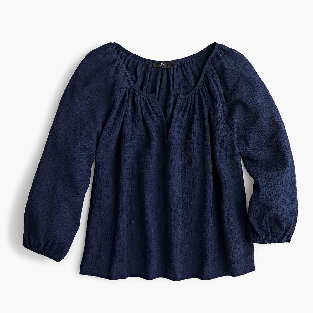 J. Crew Scoopneck Beach Top in Crinkle Cotton - Picture 2 of 10